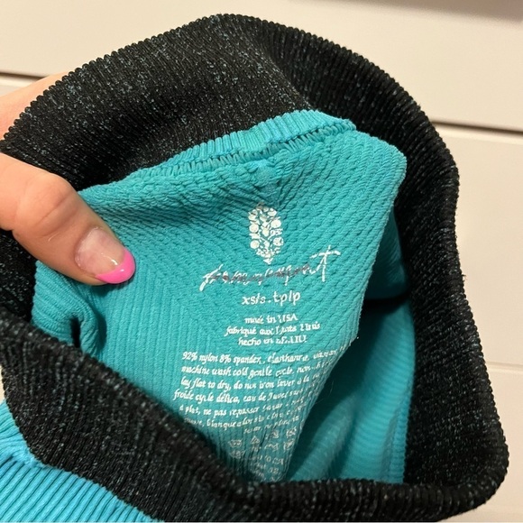 Free People Movement Tropical Teal Happiness Runs/Prajna Set XS/S - Picture 10 of 10